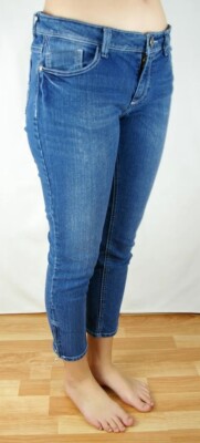OP Medium Wash Cropped Jeans With Zipper on Bottom Junior's