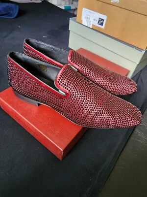 DONALD J PLINER loafers Size 11 Black Beaded velvet burgundy  display picture 1