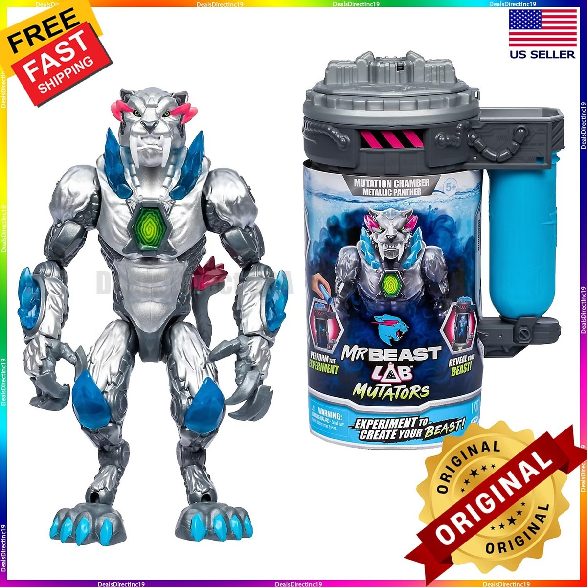 Mr Beast Lab Mutators Metallic Panther Action Figure