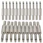 20pcs 1/4" 6.35mm Male Mono Monaural Audio Cable Jack Connector Plug adapter