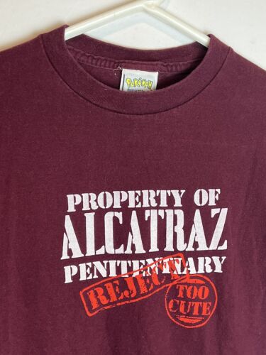 Pokemon Property Alcatraz Too Cute Burgundy T-Shirt Youth Size Medium (10-12) - Picture 4 of 4