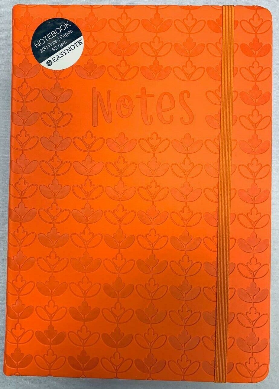 90gsm ORANGE x 2 FABRIANO  360 gsm SOFT TOUCH COVER NOTEBOOK A6,80 SHEETS,LINED