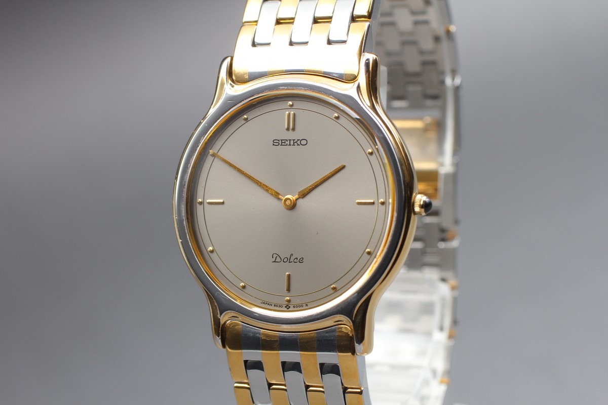 Vintage 1990 [Exc+5] Seiko Dolce 9530-6000 Gray Dial Quartz