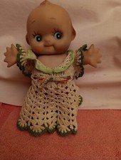 Kewpie Doll Vintage Adorable Girl Hand Made Dress