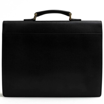 Gucci Business Bag Briefcase Black 34044 212792 Leather Flap Mens