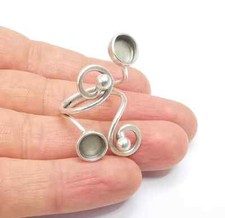 Ring Blank Setting, Cabochon Mounting, Adjustable Resin Ring Base Bezels