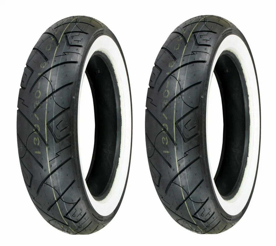 Neumáticos de pared blancos Shinko 140/80-17 y 170/80-15 777 Honda VTX1300R/S/T, VT1300CR/CT Foto 2 de 3