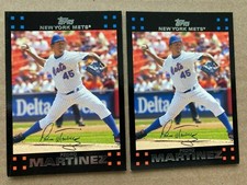 PEDRO MARTINEZ Lot of 2  2007 Topps base & Red Back #500  NEW YORK METS