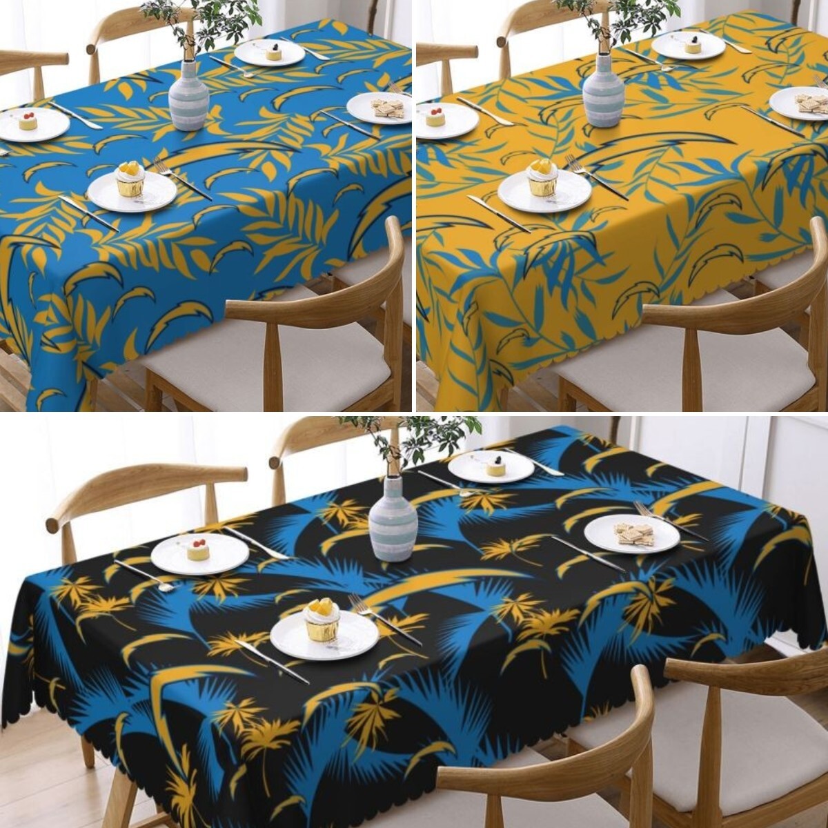 Chargers San Diego Print Tablecloth 54x72in Dustproof Table Cover Home