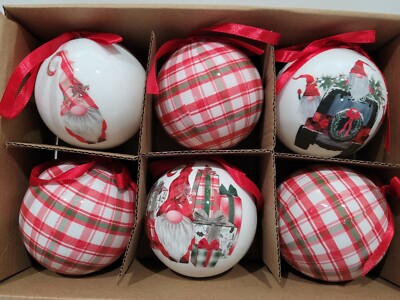 Nain De Noël Décoratif Rouge Et Vert 8 Pouces - Neuf Pour Sapin Ou Décoration