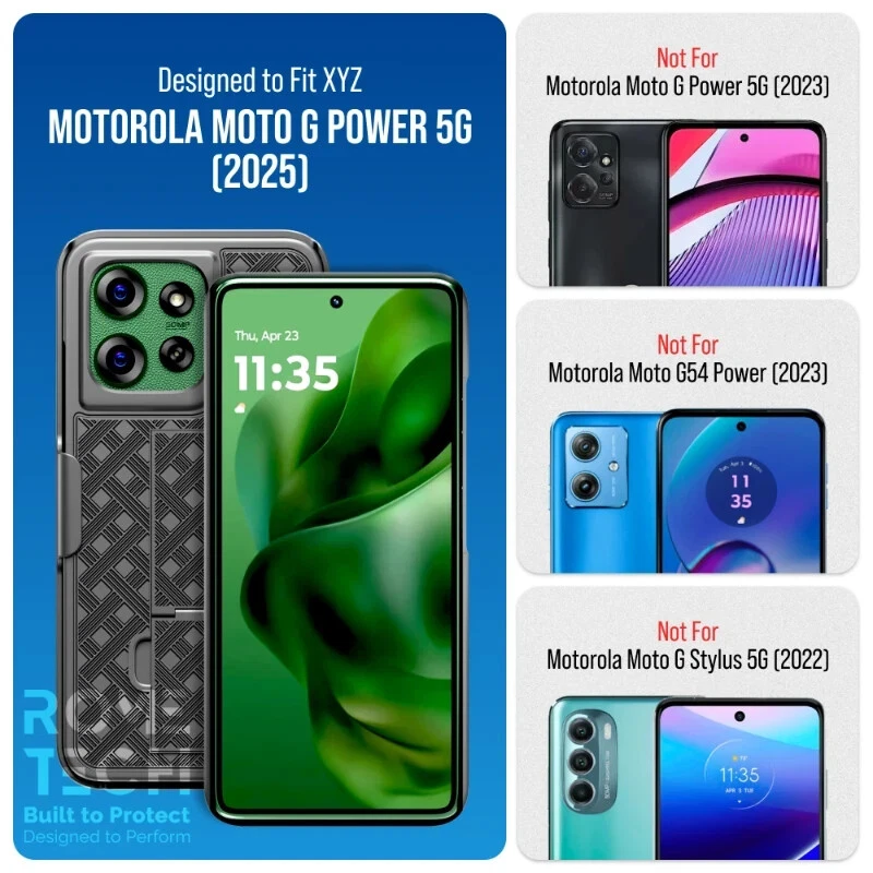 Funda híbrida con clip para cinturón para teléfono Motorola Moto G Power 5G (2025) Foto 2 de 4
