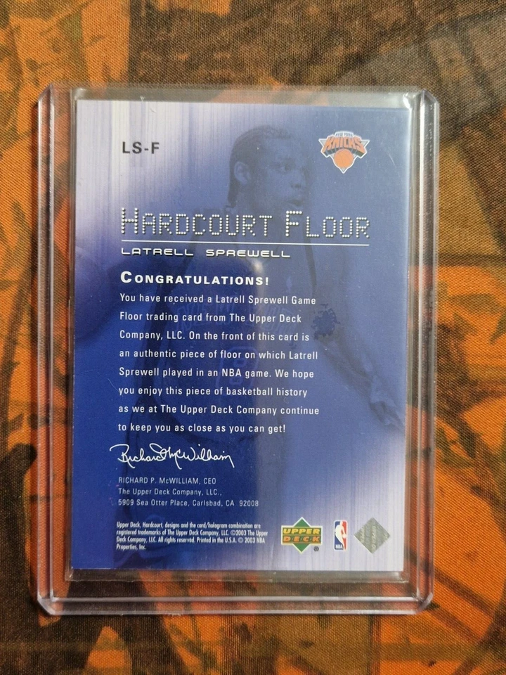 LATRELL SPREWELL 2003 Upper Deck HARDCOURT FLOOR Card No.LS-F NEW YORK KNICKS - Image 2 of 4