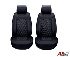 Noir Diamant Matelassé Avant Siège-auto Housses PU Cuir Chien Animal Protection