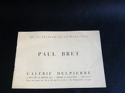 BRET Paul Faltblatt Einladung Expo Galerie Delpierre 1946 DRAGUIGNAN Griechenland