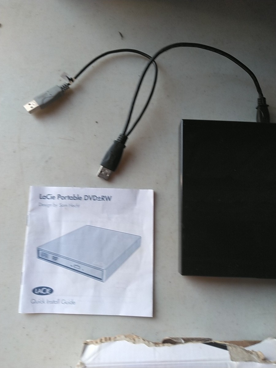 【状態B】シーゲイト LaCie StudioDrive DVD-RW Lacie USB 2.0 8x Portable DVD+-RW Drive Design MISSING DVD