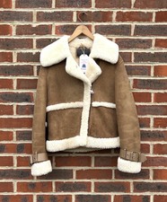 All Saints Ladies Farley Sheepskin Shearling Leather Biker Jacket Medium A277
