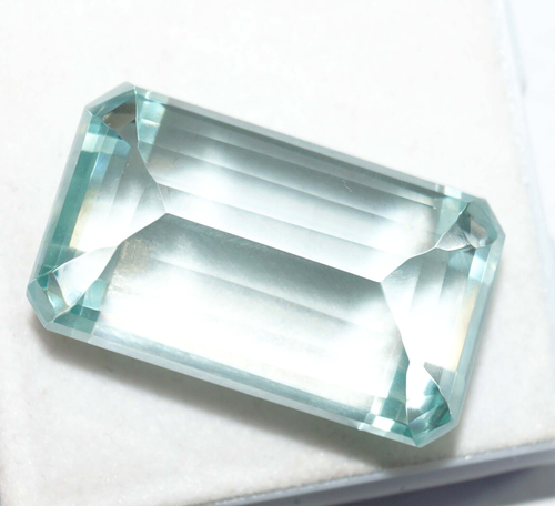 128.50 Ct Certified Natural Zircon Water Blue Color Emerald Cut Loose Gemstone - Picture 7 of 7