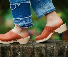 Lotta From Stockholm Swedish Classic Clog - Tan Size 5 New