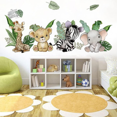 Wandtattoo Tiere Savanne Elefant Giraffe Kinderzimmer Wand Wand
