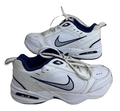 Nike Air Mens Monarch IV  Sz 8 White Navy Dad Training Sneaker Shoes 415445-102