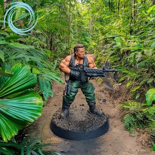 Painted Jungle Fighter Commando Miniature 32mm Sci Fi Soldier RPG