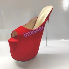 Women 19cm Thin High Heels Slippers Summer Platform Sandals Pumps Stilettos