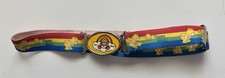 Vtg 80's Care Bears Tender Heart Bear Kids Blue Rainbow Magnetic Elastic Belt