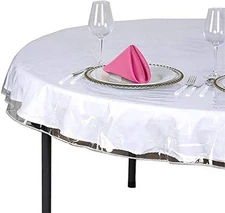 SOFINNI Clear Plastic Tablecloth Protector, Round Table 60" Round, 