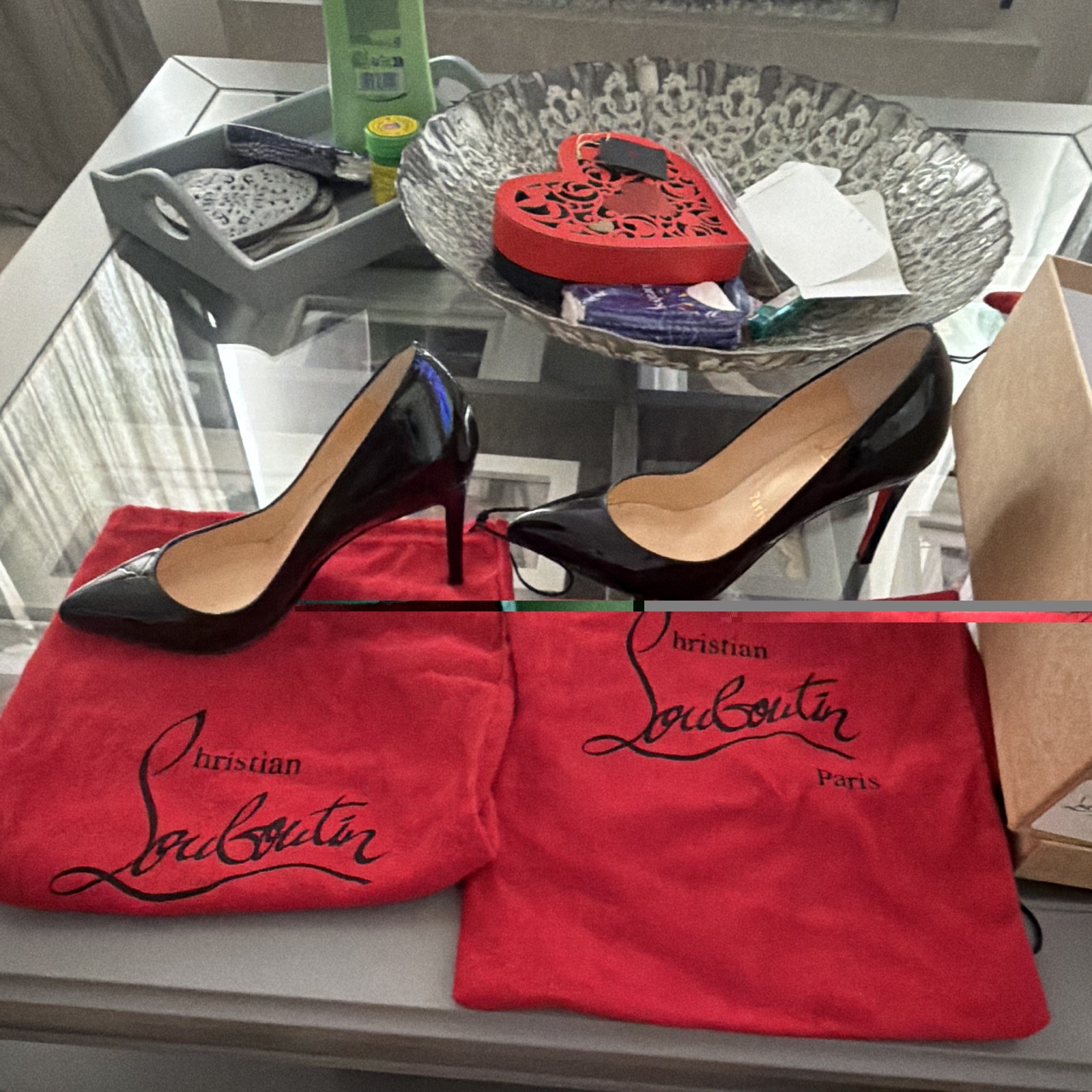 Christian Louboutin Pigalle 85 Black Patent Leather Court Heels EU 34.5 MPN