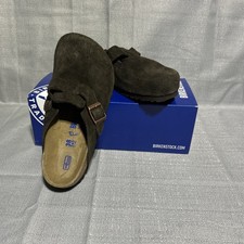 Birkenstock Boston Mocha Suede Leather Soft Footbed Clog Unisex Size 7 Regular