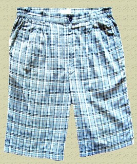BERMUDA seersucker écossais bleu/gris taille XL