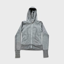 Lululemon Scuba Hoodie Womens Size 2 Gray Full Zip Sports Hooded Sweatshirt