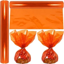 Anapoliz Cellophane Wrap Roll Orange | 100’ Ft Long X 16” In. Wide | 2