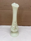 New ListingVintage Fenton uranium glass swung vase hand painted glows