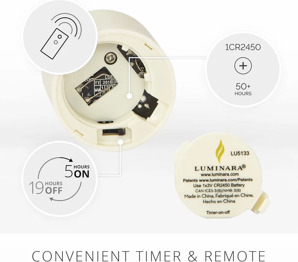 Luminara Flameless Indoor Tea Light LED Candle, 1.4"x2", Pack of 2 - Pearl Ivory - Image 3 of 4