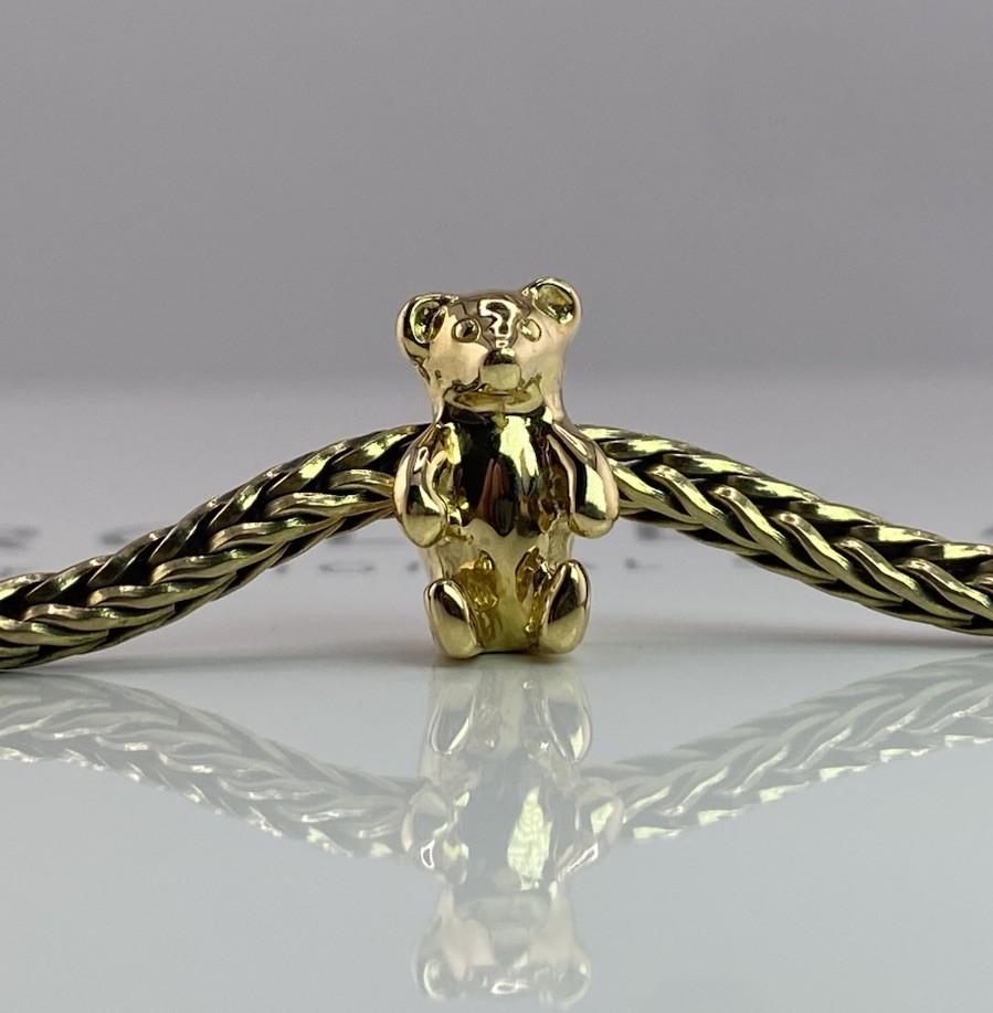 Trollbeads Teddy Bear 18K Gold Bead – Retired, Rare – Designed by