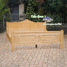 Voglauer Lit-Double Clair Antique Anno 1900 Campagne Meuble Rustique