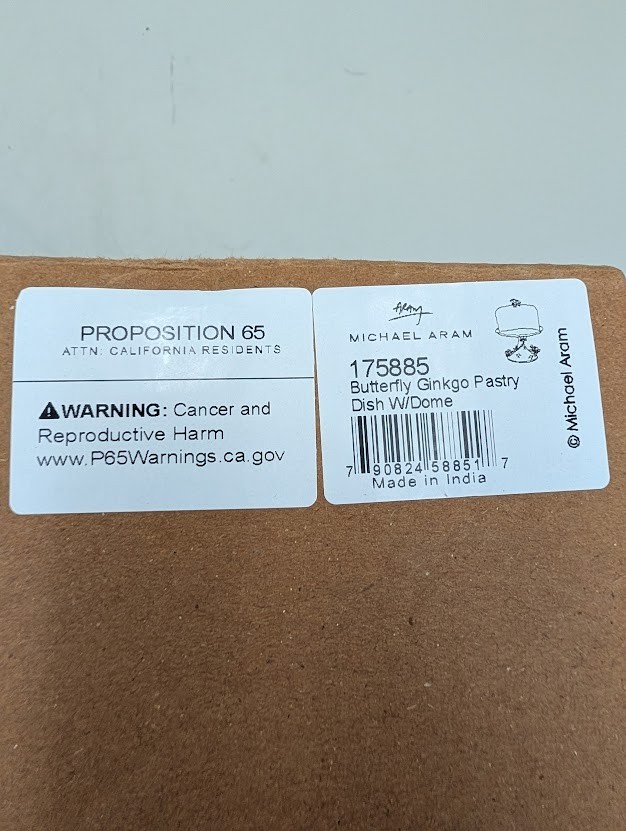 MICHAEL ARAM BUTTERFLY GINKGO PASTRY DISH WITH DOME 175885 *Read*