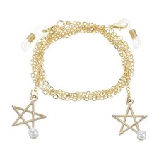 Beaded Glasses Chain, Star Pearl Eyeglass Chain Eyewear Retainer, Gold