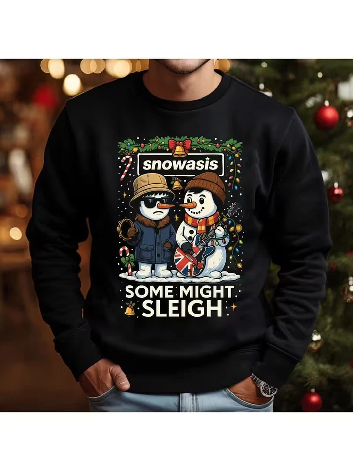 Sudadera de Navidad Snowasis “Some Might Sleigh” Divertida Santa Jumper Gif de vacaciones Foto 2 de 4