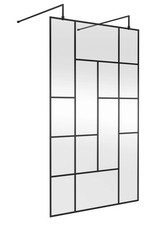 Balterley Abstract Frame Design 8mm Glass Wetroom Screen with Arms and Feet