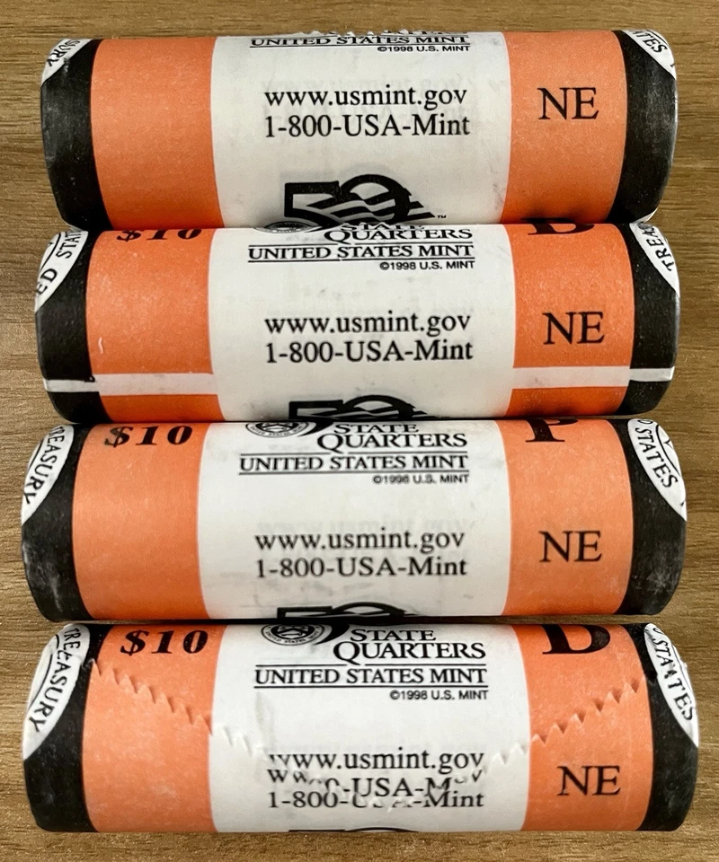 2006 P D Nebraska US Mint 50 State Quarter Rolls 160 Uncirculated Coins Sealed! - Image 2 of 2