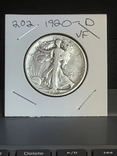 1920-D F (Fine) + Walking Liberty Silver Half Dollar RARE