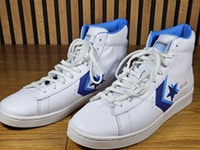 Converse Pro Leather Blue Logo High Top White/Blue Unisex Mens UK 9