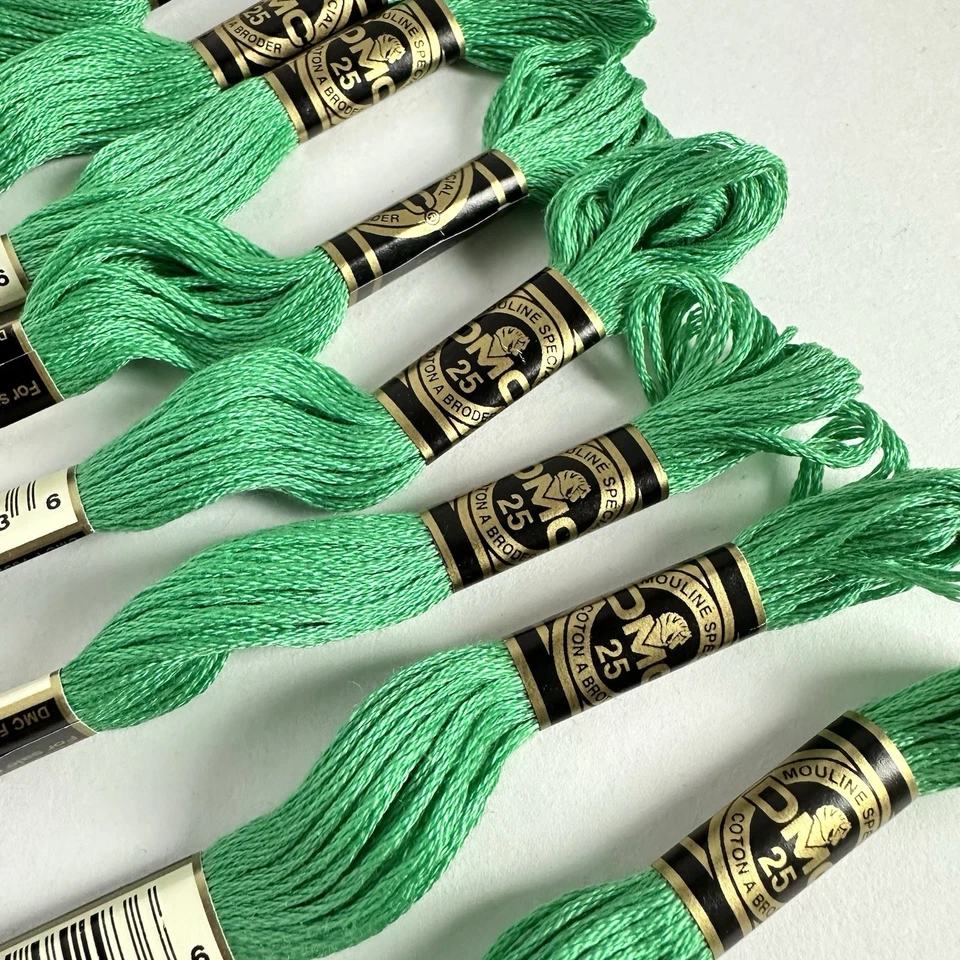 8 - DMC 25 Embroidery Floss Mouline Made In France #912 Light Emerald Green Lot - Image 2 of 3