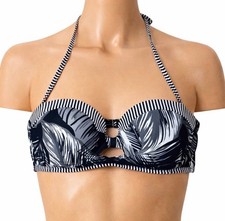 O'Rageous bikini top padded push up black/white NEW SZ Md neck tie