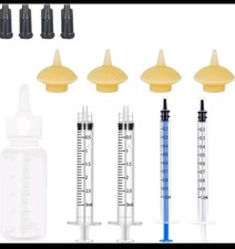 Mini Pet Feeding Bottle and Syringes with Nipples for Small Cat model4, white