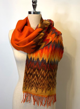Super Soft Cashmink Multi Color Fall Colors Oblong Scarf Fringe- G183