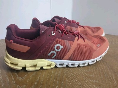 On Cloud 5 Mens Size M11 Running Shoes Sneakers Maroon Burnt Red White
