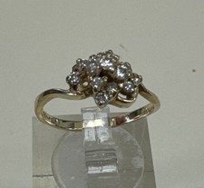 Vintage Solid 14k Yellow Gold  Diamonds Ladies Ring .30ct